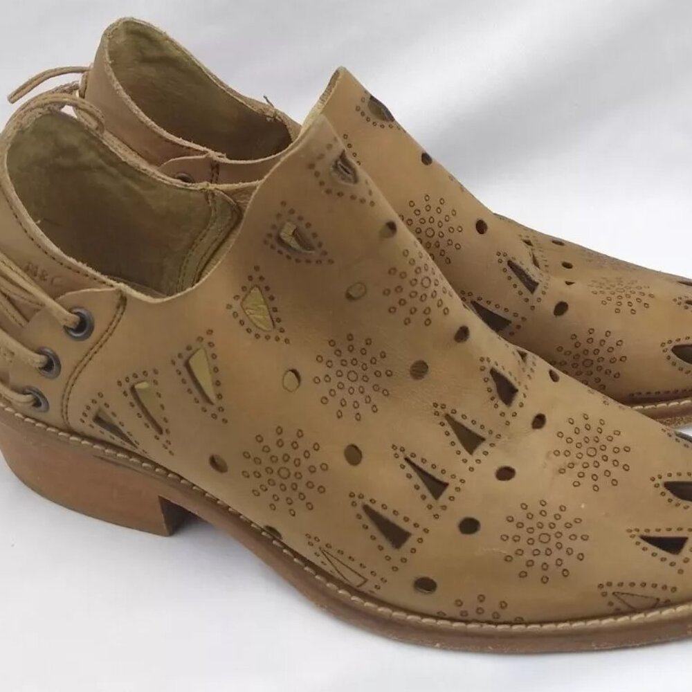 MUSSE & CLOUD COOLWAY ANISSE CUTOUT COWBOY BOOTS - SZ 9 - PRE-OWNED